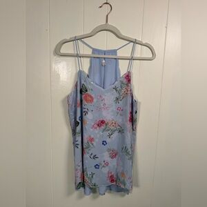 Express Floral Blue Spaghetti Strap Top